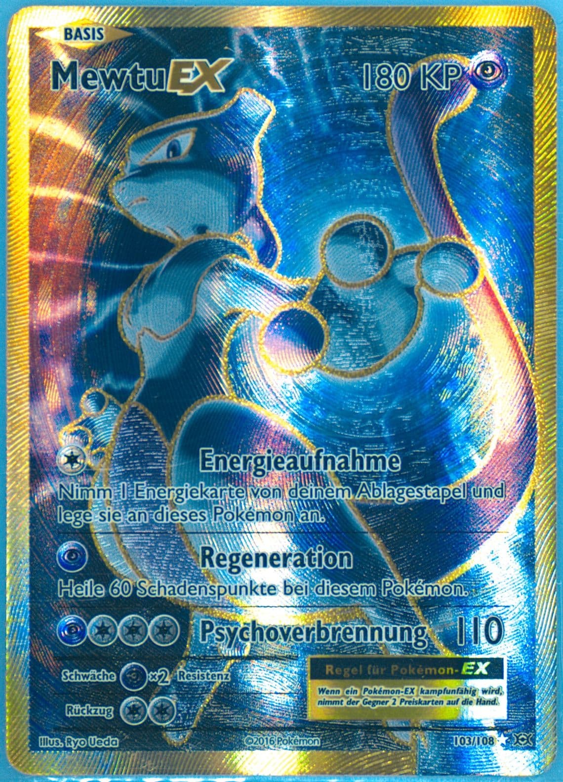 Full Art/Mewtu EX German (103) 2016 Pokemon XY Evolutions