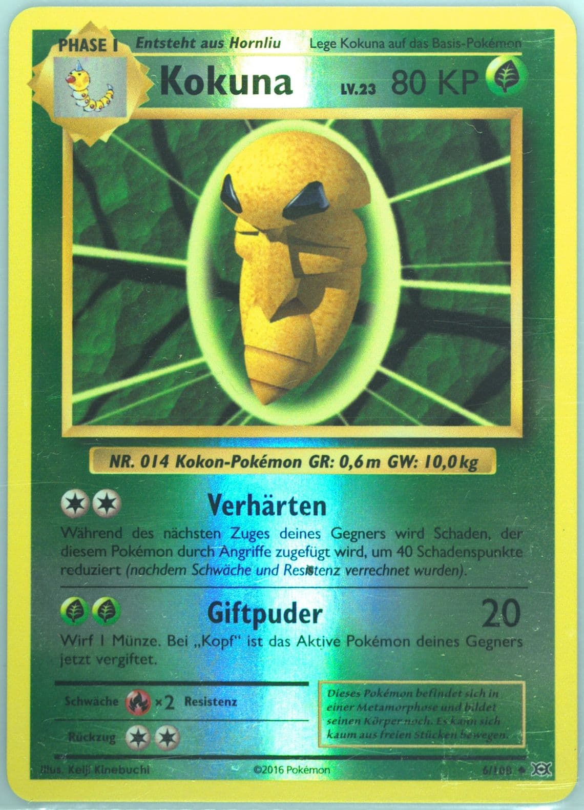 Kokuna-Reverse Foil German (6) 2016 Pokemon XY Evolutions