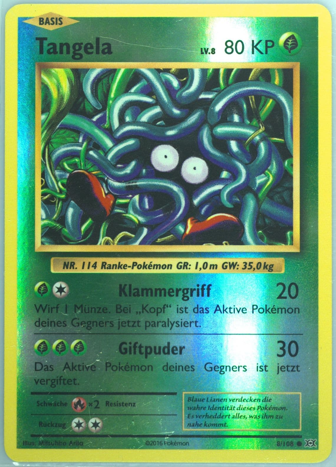 Tangela-Reverse Foil German (8) 2016 Pokemon XY Evolutions