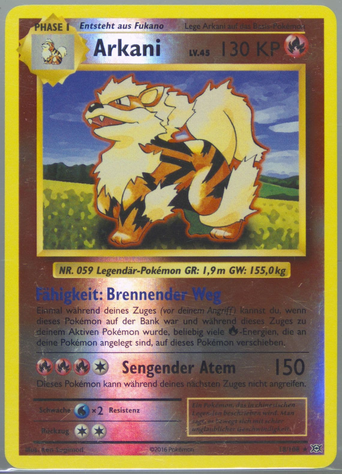 Arkani-Reverse Foil German (18) 2016 Pokemon XY Evolutions