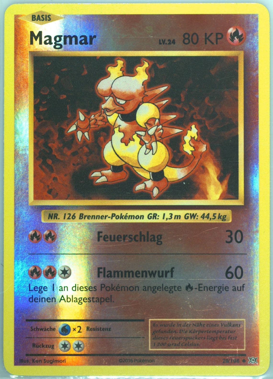 Magmar-Reverse Foil German (20) 2016 Pokemon XY Evolutions