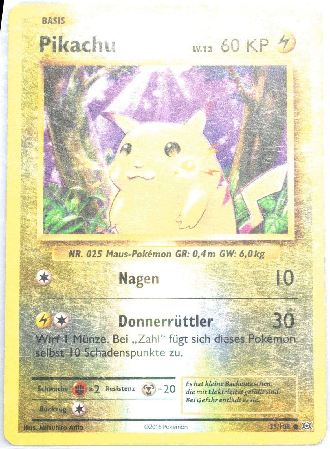 Pikachu-Reverse Foil German (35) 2016 Pokemon XY Evolutions