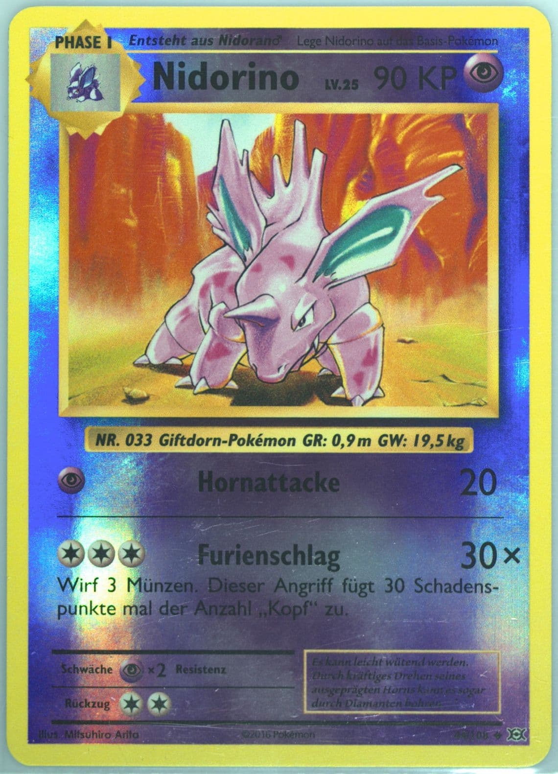 Nidorino-Reverse Foil German (44) 2016 Pokemon XY Evolutions