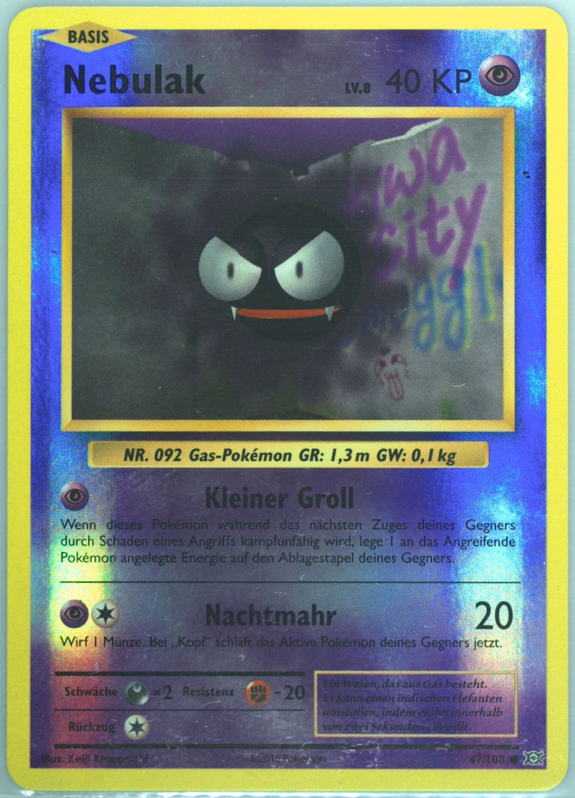 Nebulak-Reverse Foil German (47) 2016 Pokemon XY Evolutions