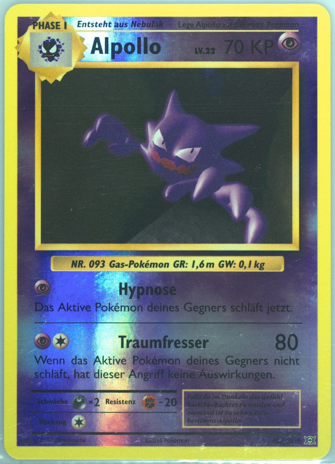 Alpollo-Reverse Foil German (48) 2016 Pokemon XY Evolutions