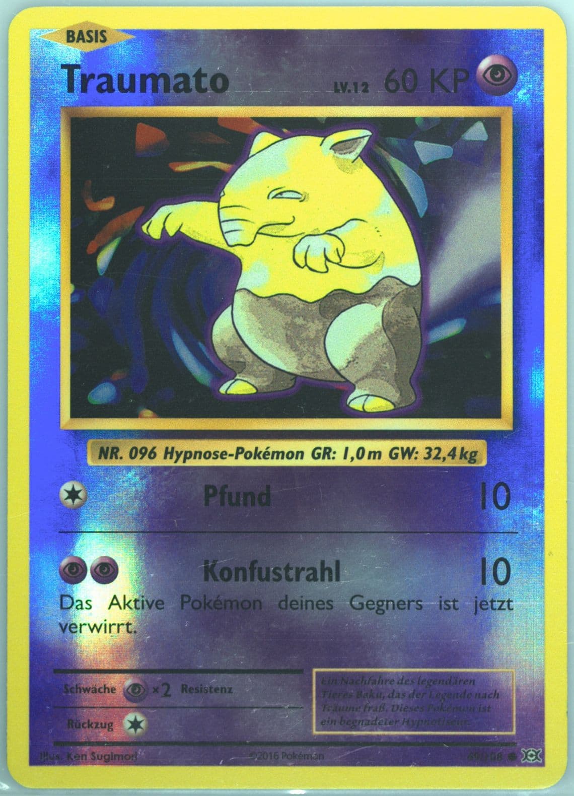 Traumato-Reverse Foil German (49) 2016 Pokemon XY Evolutions