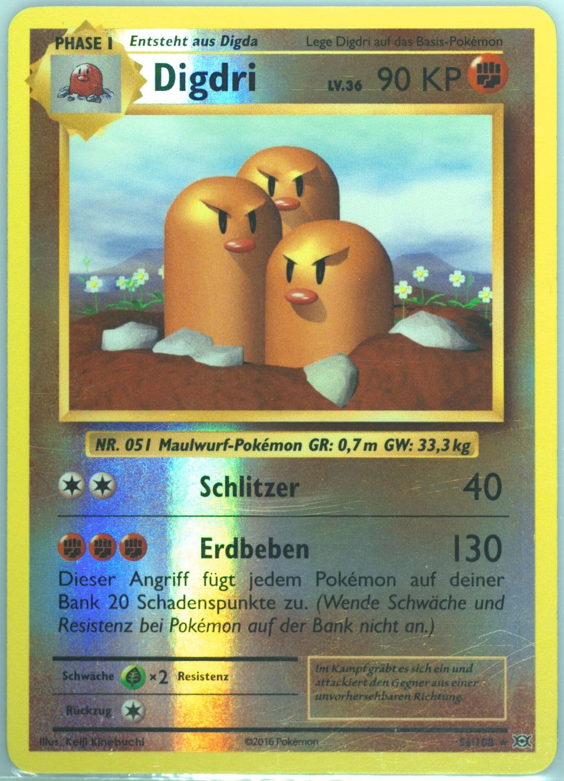 Digdri-Reverse Foil German (56) 2016 Pokemon XY Evolutions
