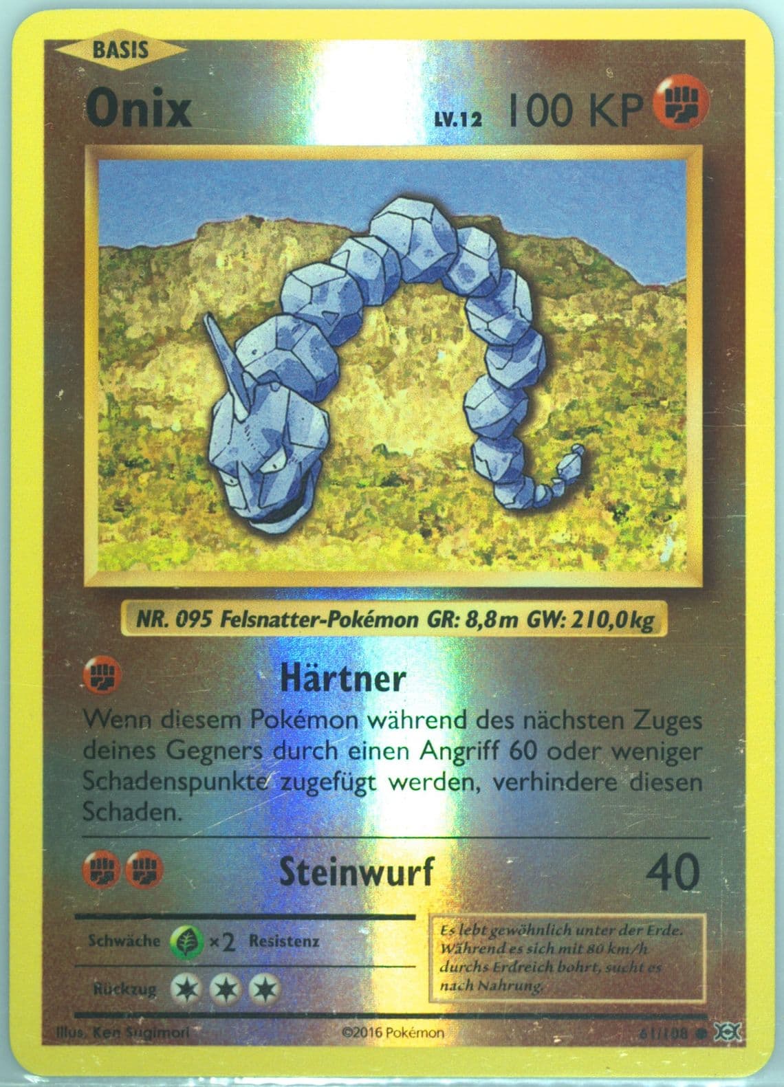 Onix-Reverse Foil German (61) 2016 Pokemon XY Evolutions