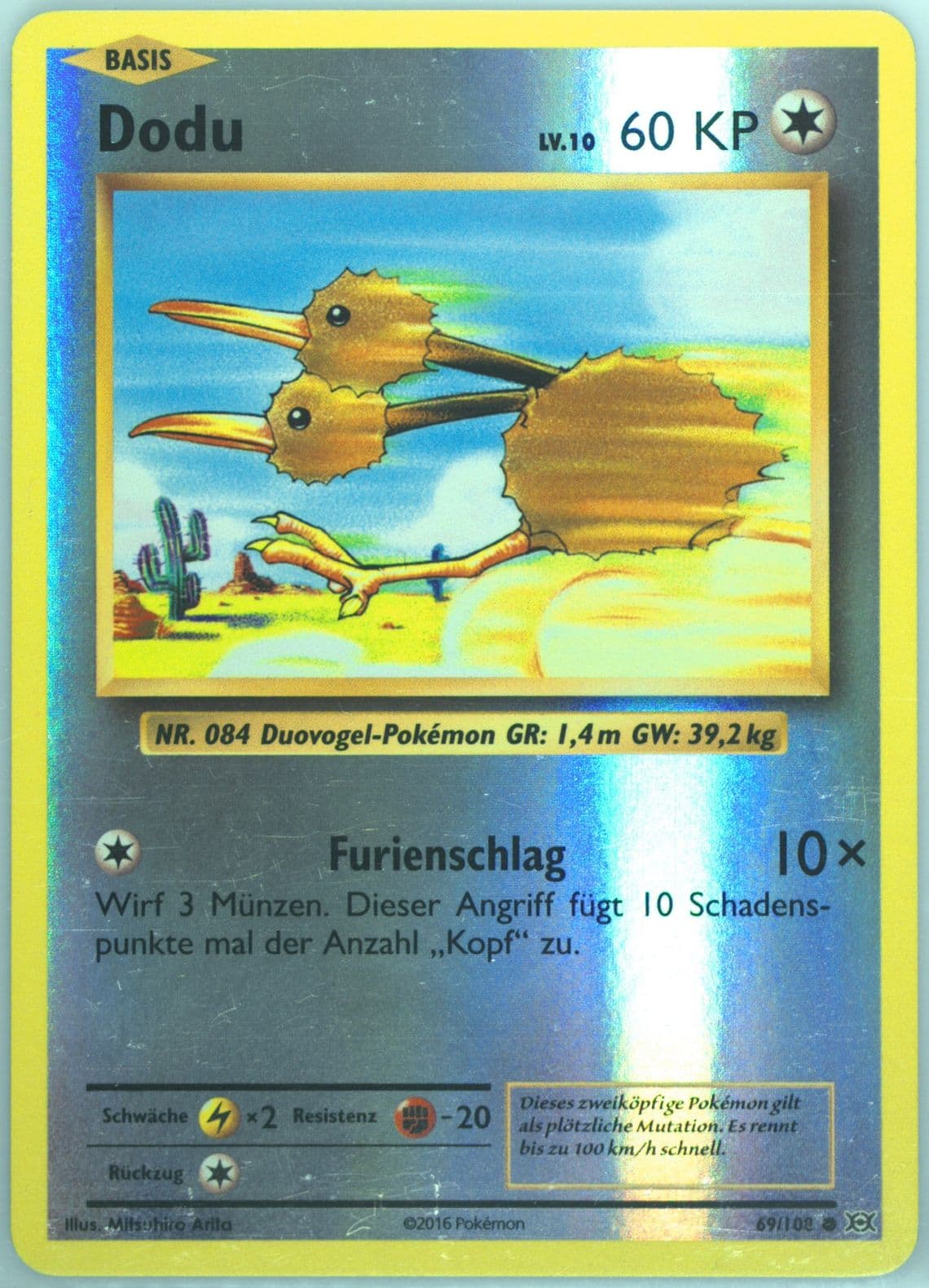 Dodu-Reverse Foil German (69) 2016 Pokemon XY Evolutions