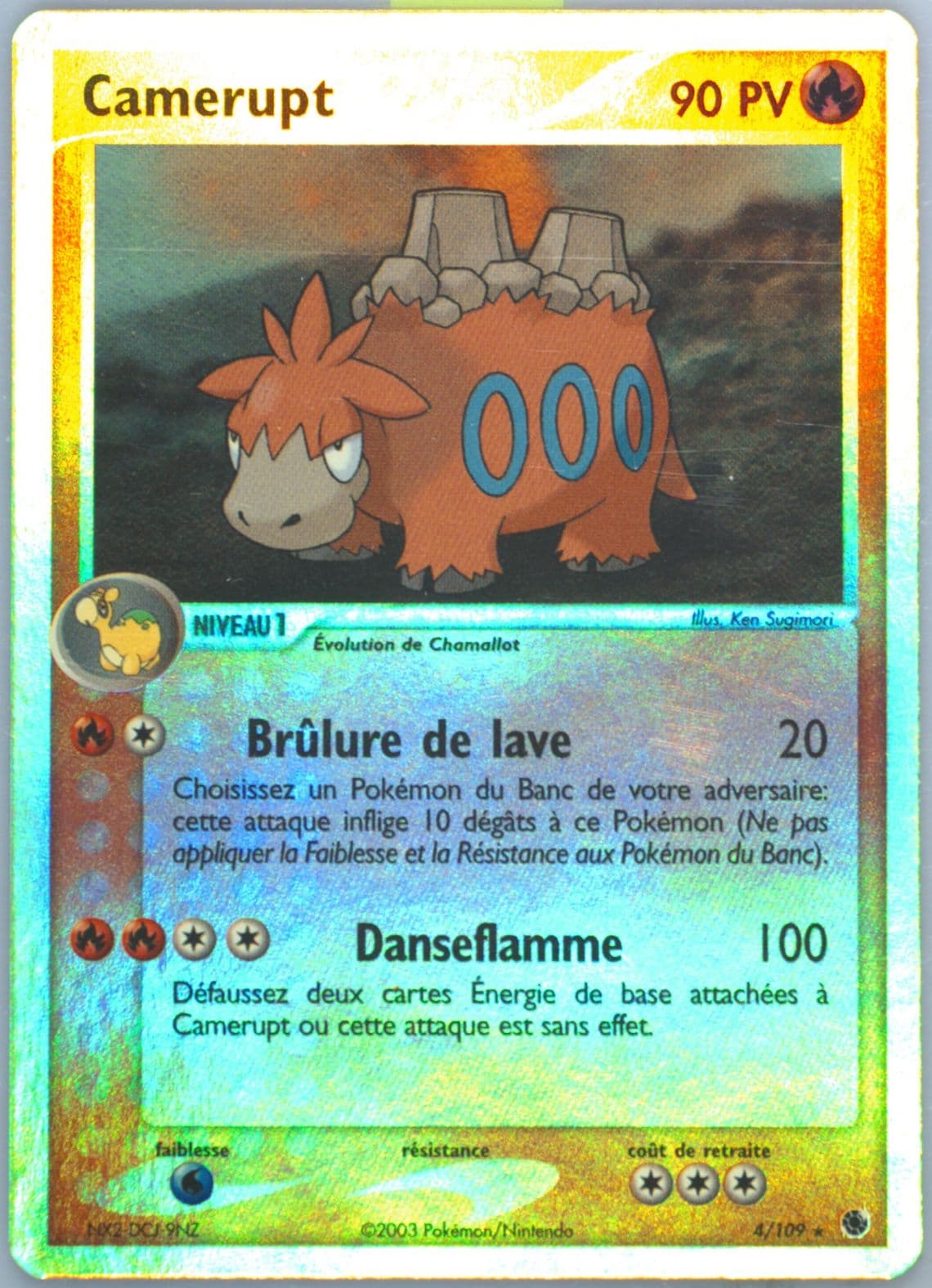 Camerupt-Reverse Foil French (4) 2003 Pokemon EX Ruby & Sapphire