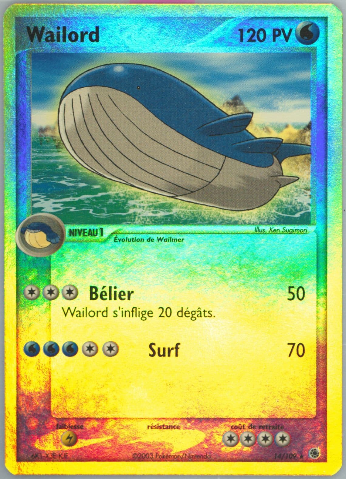 Wailord-Reverse Foil French (14) 2003 Pokemon EX Ruby & Sapphire
