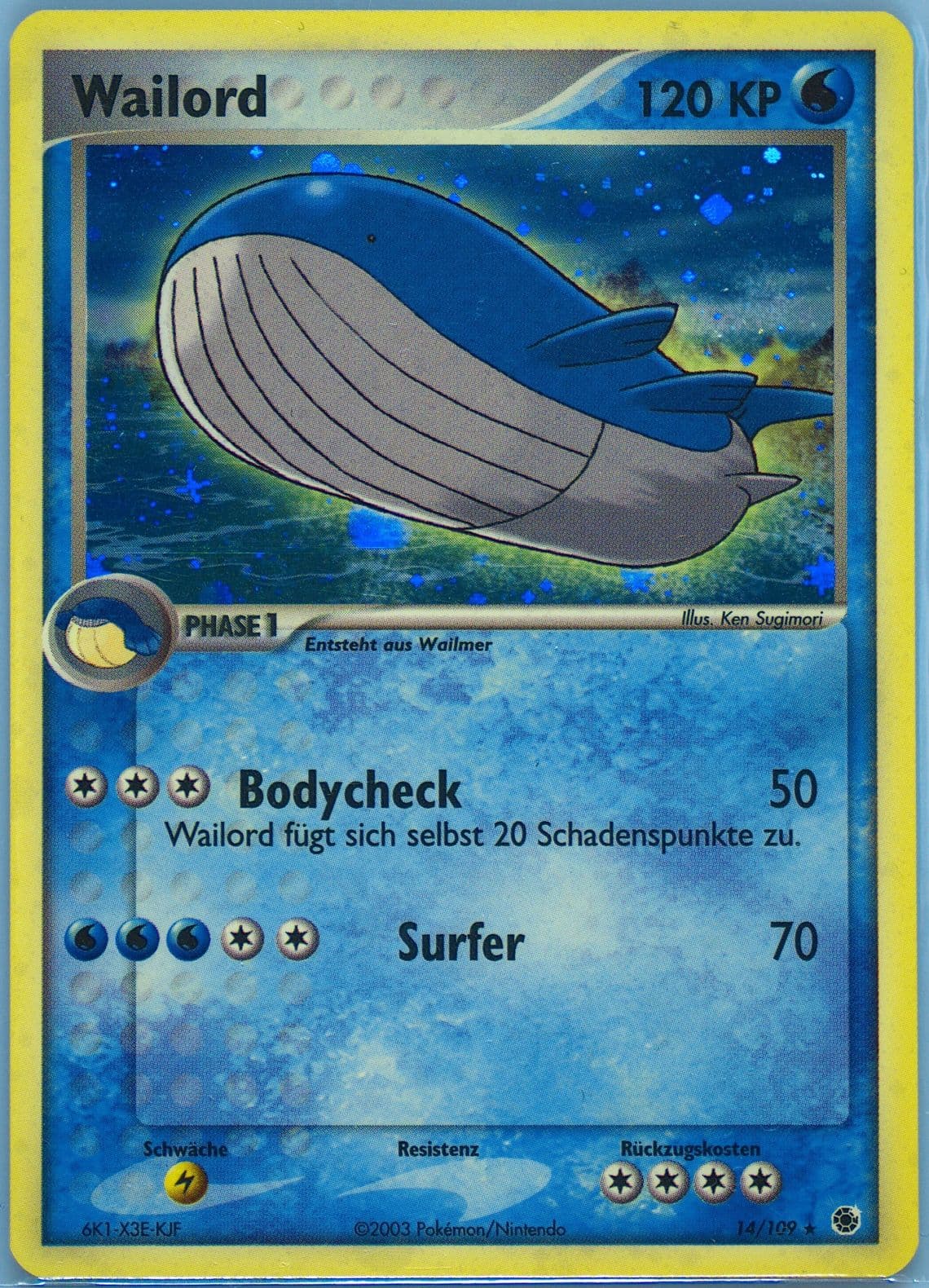 Wailord-Holo (14) 2004 Pokemon German EX Ruby & Sapphire