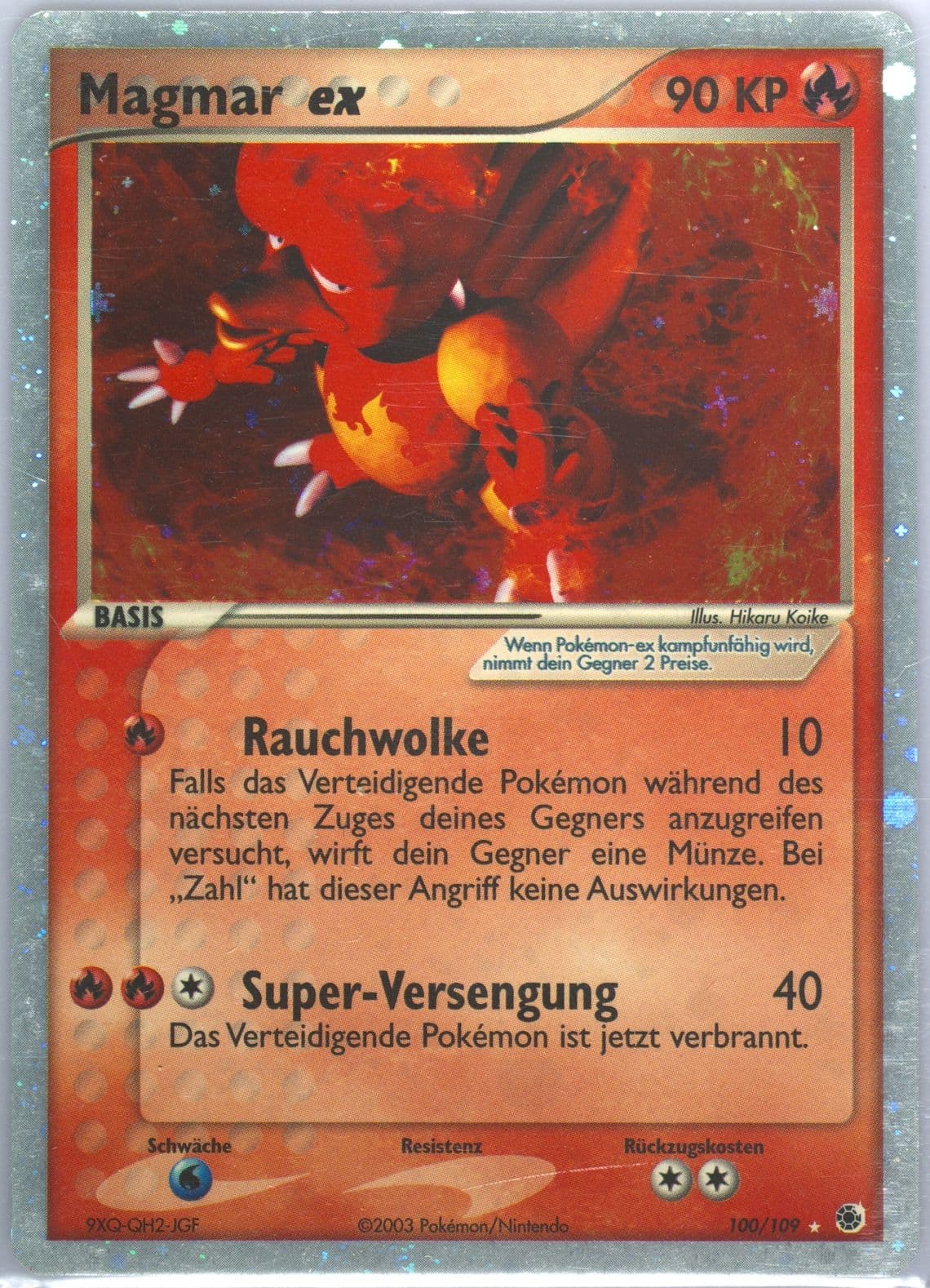 Magmar EX-Holo (100) 2004 Pokemon German EX Ruby & Sapphire