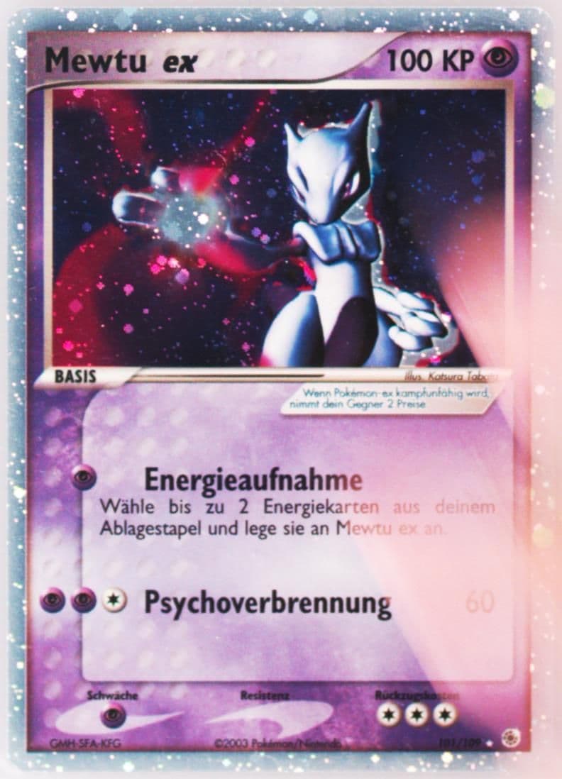 Mewtu EX-Holo (101) 2004 Pokemon German EX Ruby & Sapphire