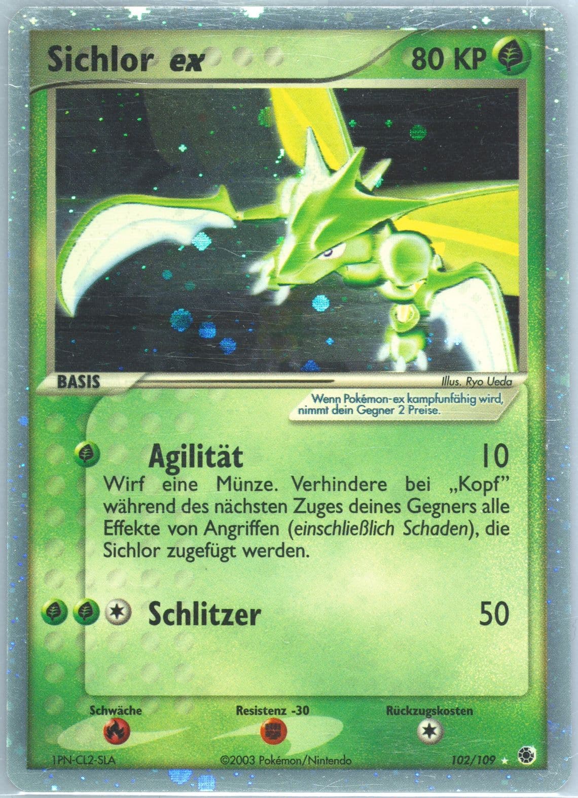 Sichlor EX-Holo (102) 2004 Pokemon German EX Ruby & Sapphire