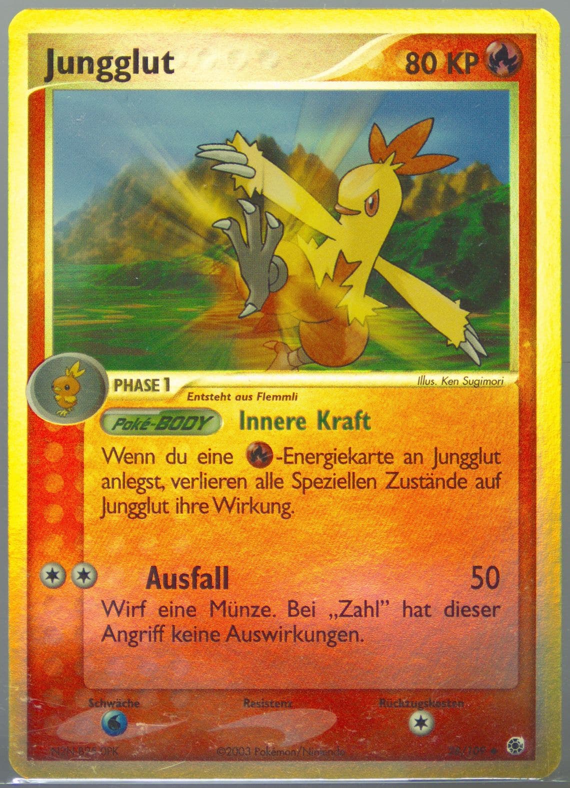 Jungglut-Reverse Foil (28) 2004 Pokemon German EX Ruby & Sapphire
