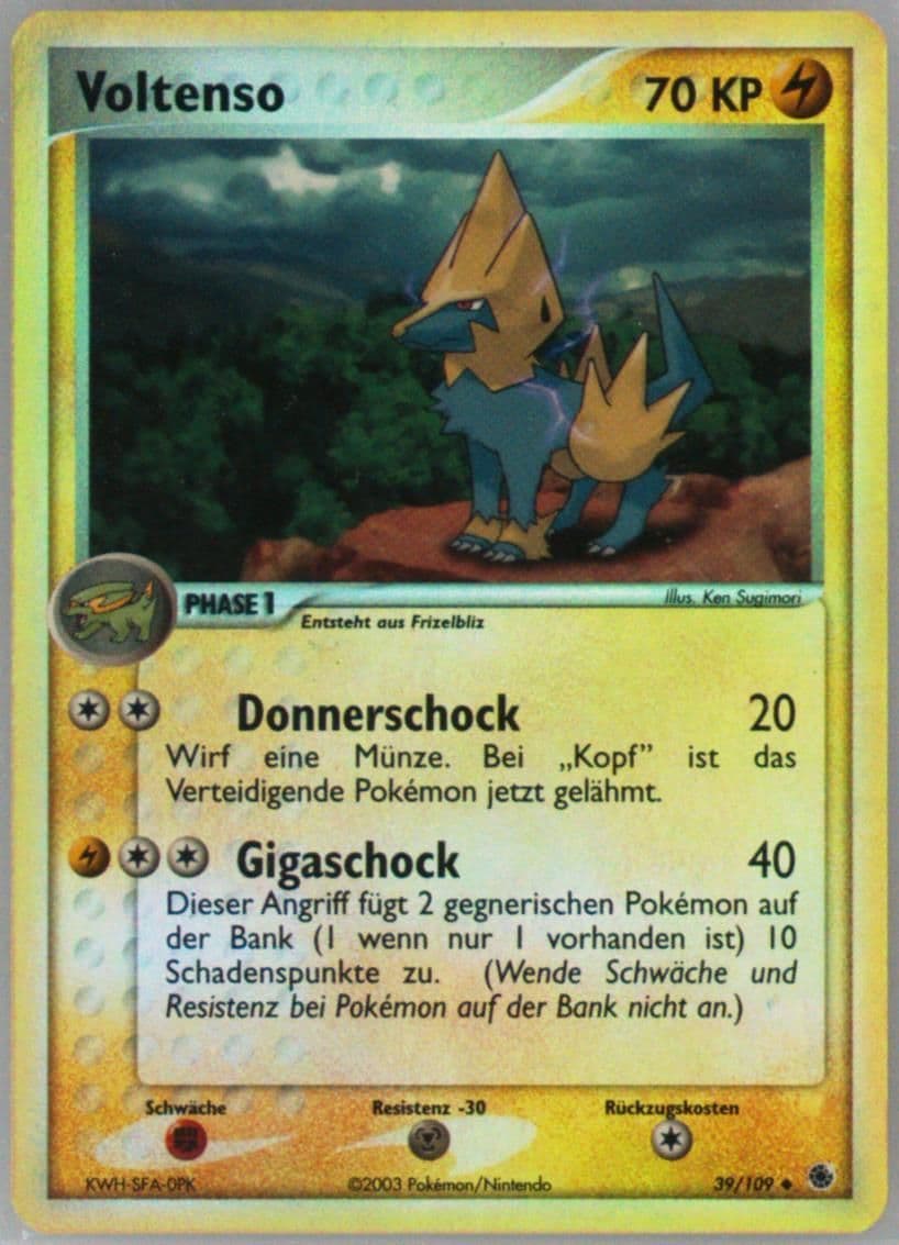 Voltenso-Reverse Foil (39) 2004 Pokemon German EX Ruby & Sapphire
