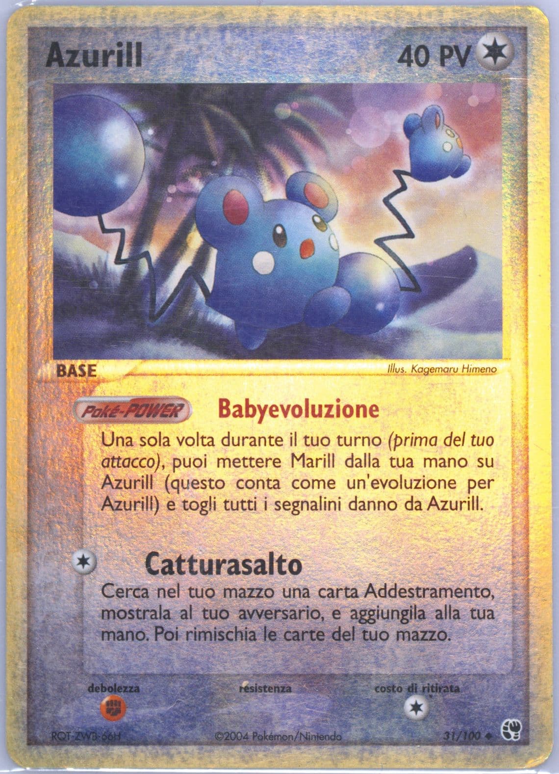 Azurill-Reverse Foil (31) 2004 Pokemon Italian EX Sandstorm