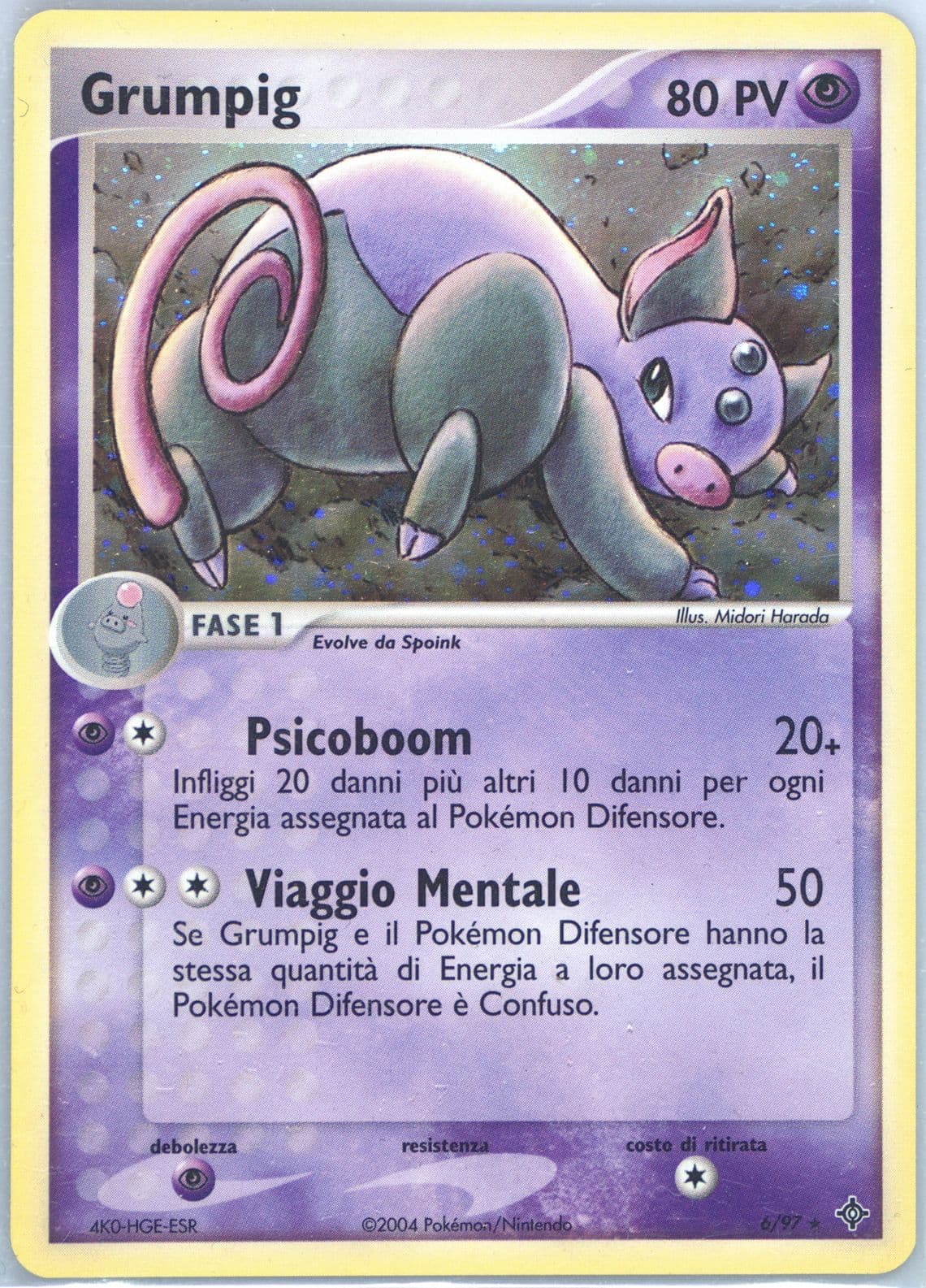 Grumpig-Holo (6) 2004 Pokemon Italian EX Dragon