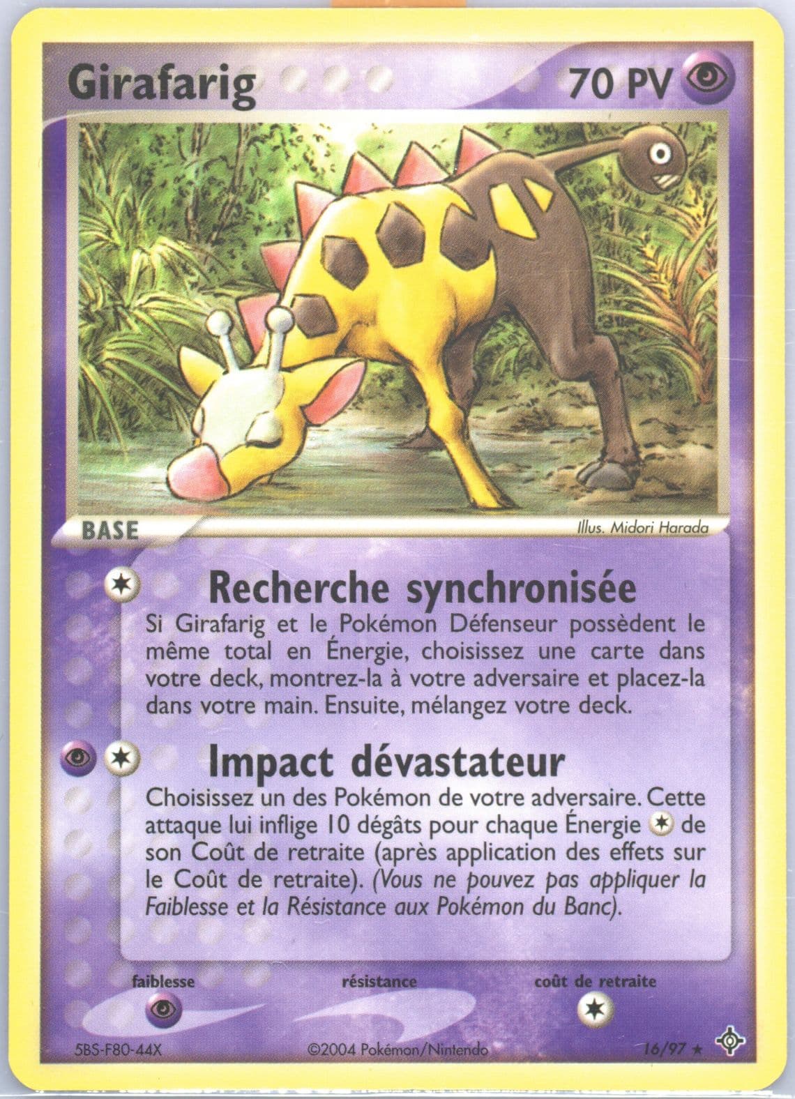 Girafarig (16) 2004 Pokemon French EX Dragon