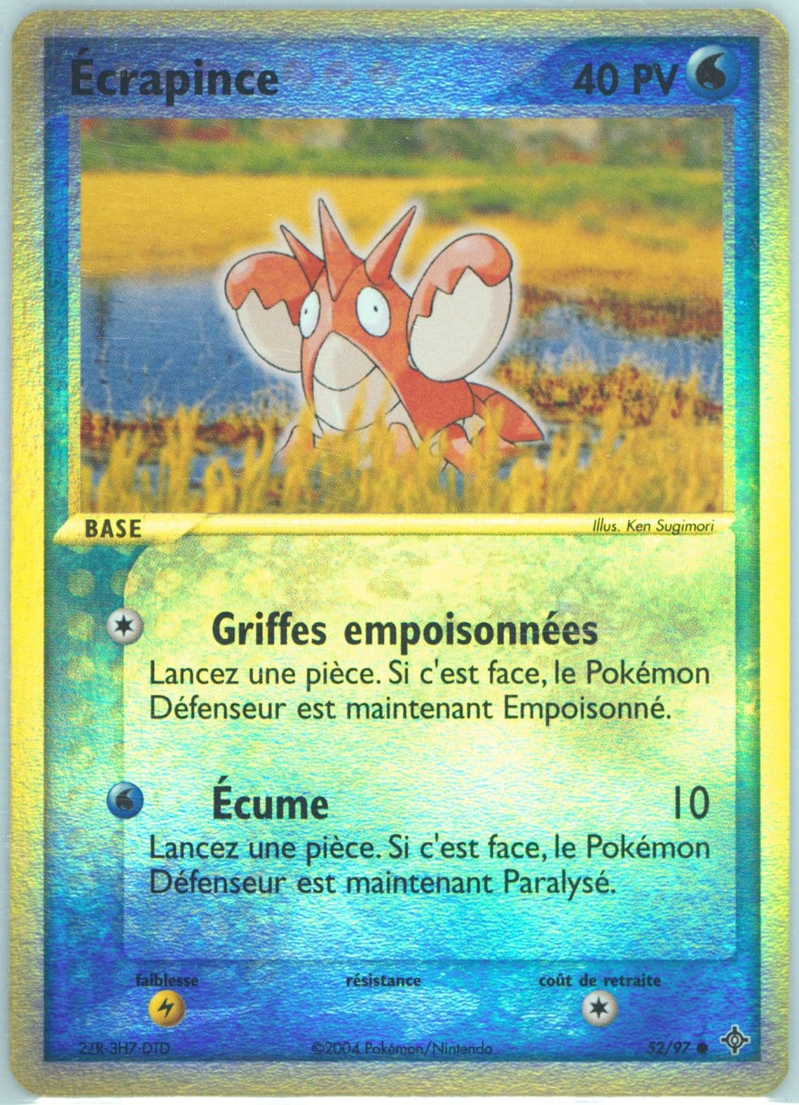 Ecrapince-Reverse Foil (52) 2004 Pokemon French EX Dragon