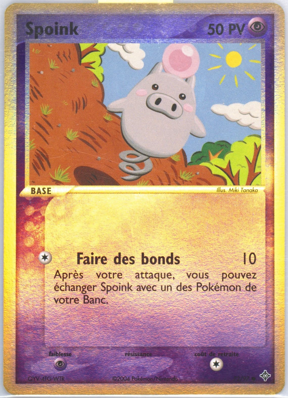 Spoink-Reverse Foil (73) 2004 Pokemon French EX Dragon