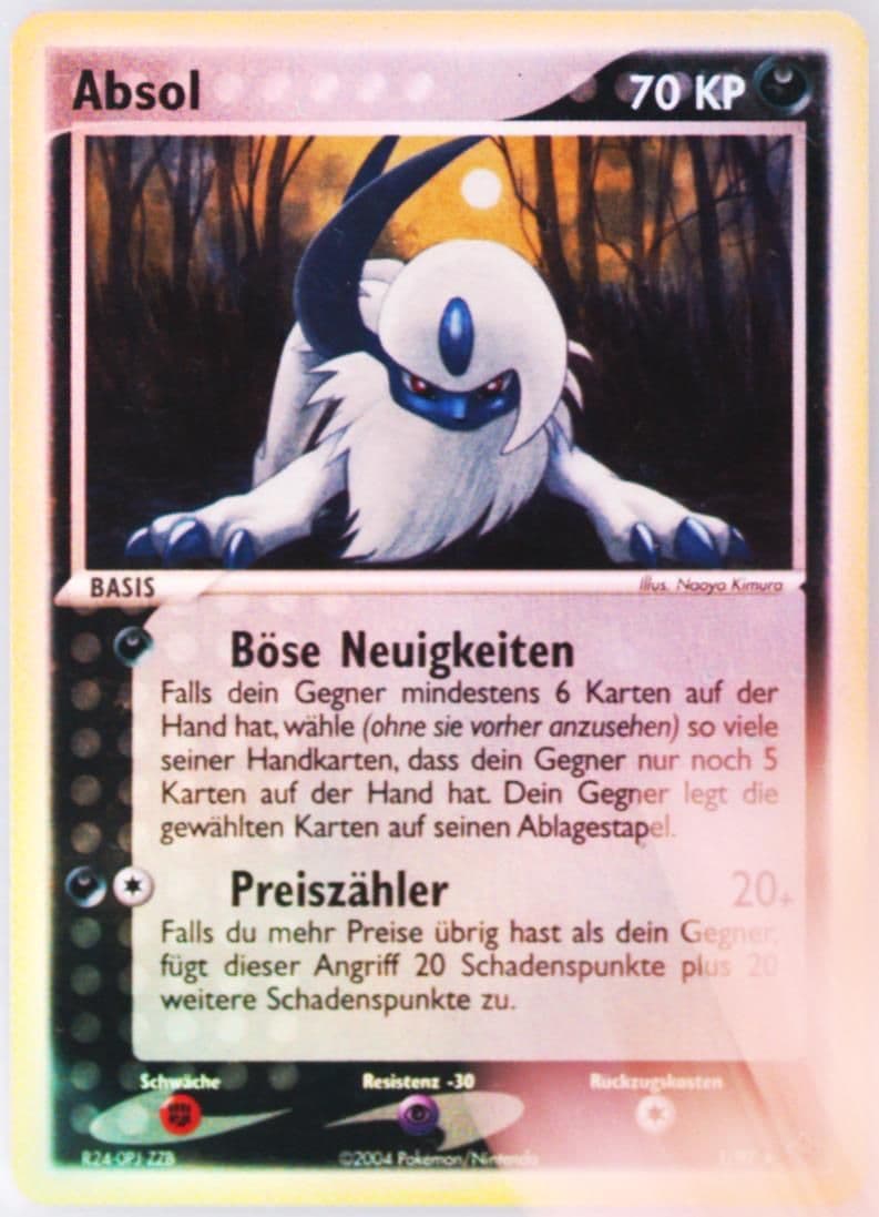 Absol-Reverse Foil (1) 2004 Pokemon German EX Dragon