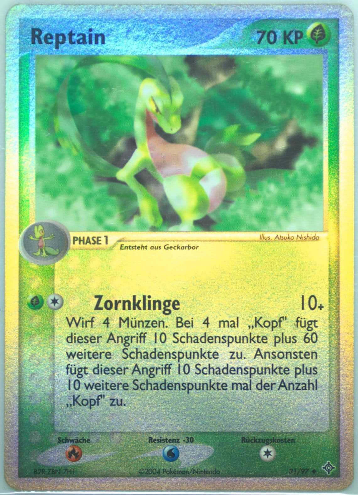 Reptain-Reverse Foil (31) 2004 Pokemon German EX Dragon
