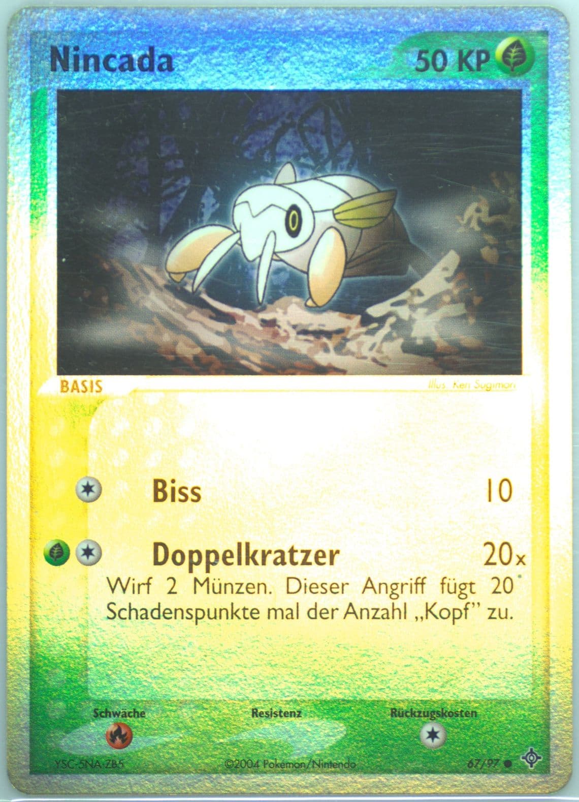 Nincada-Reverse Foil (67) 2004 Pokemon German EX Dragon