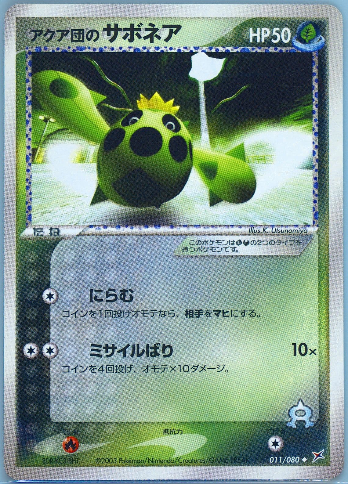 Team Aqua's Cacnea (011) 2003 Pokemon Japanese Magma VS Aqua