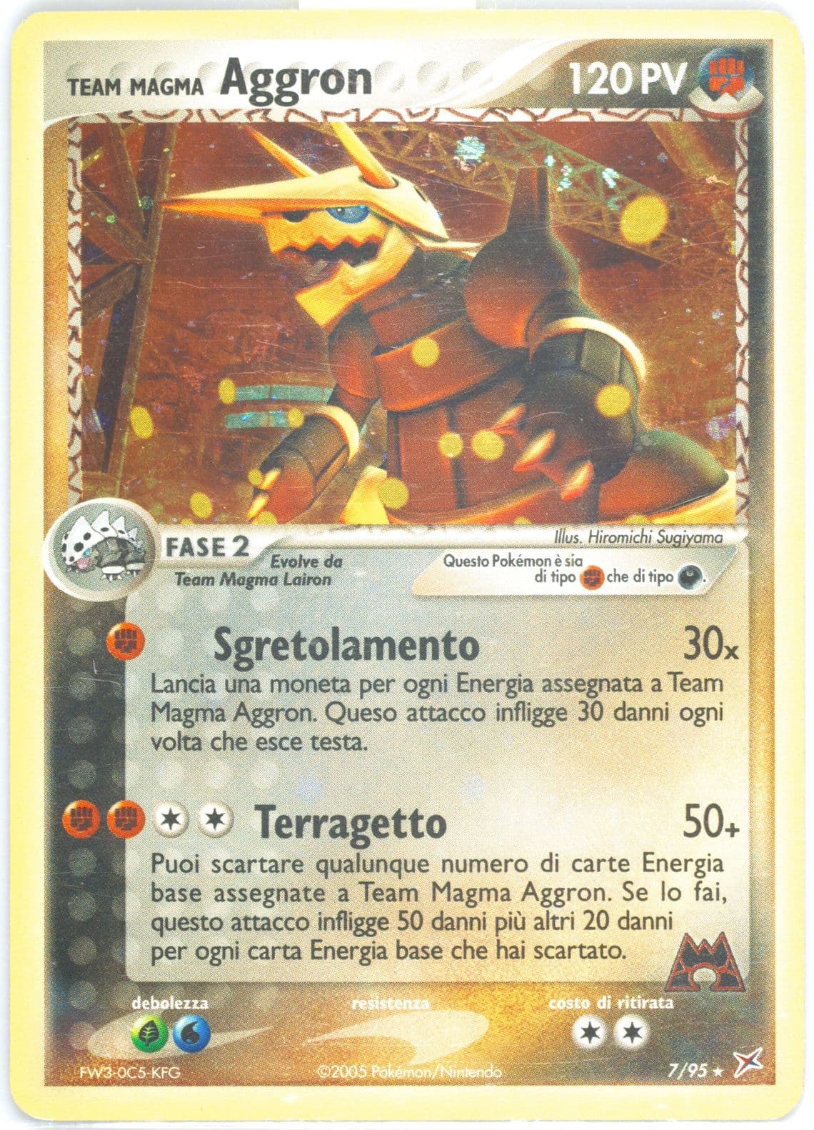 Team Magma Aggron-Holo (7) 2005 Pokemon Italian EX Team Magma VS Team Aqua