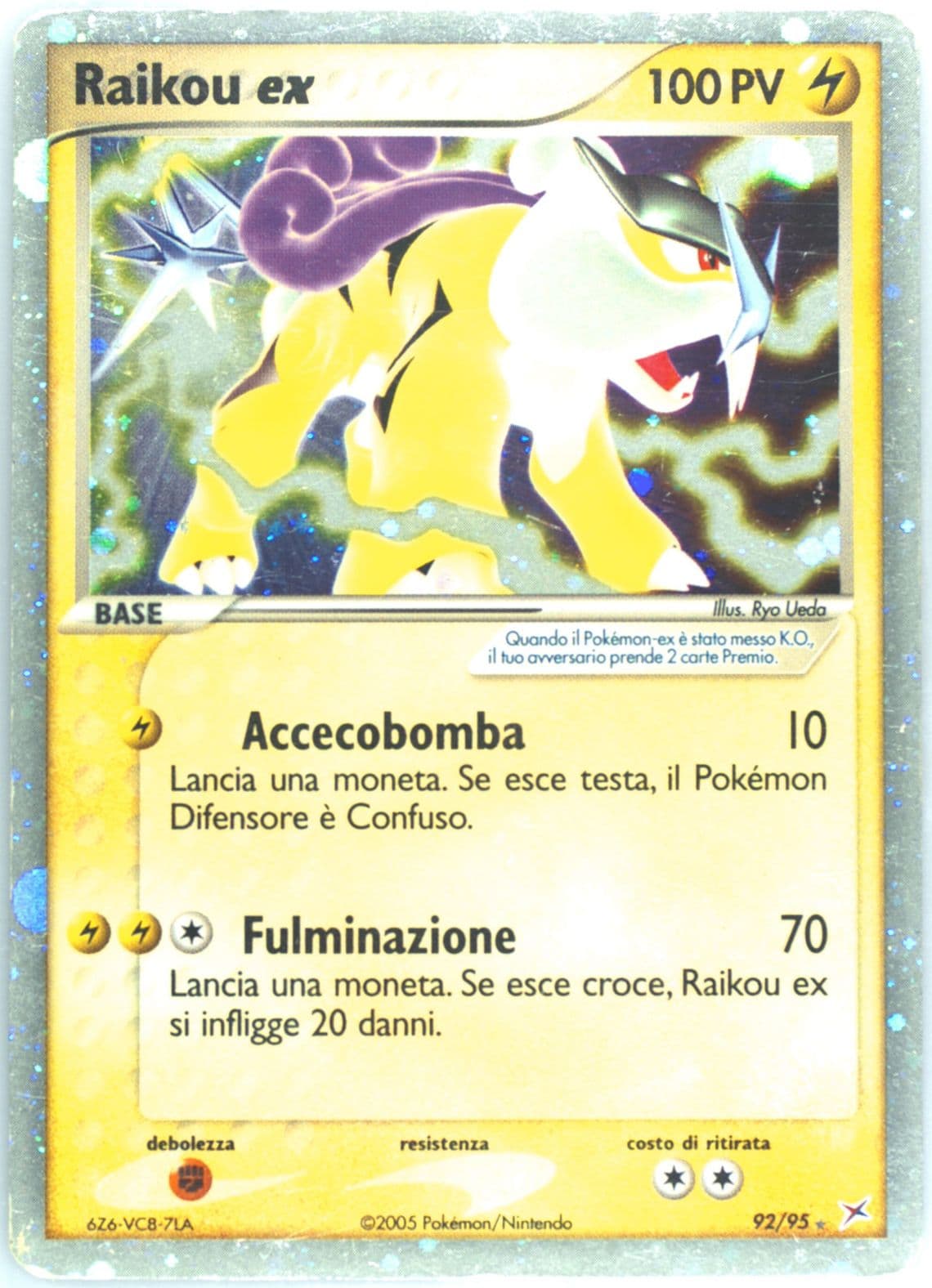 Raikou EX-Holo (92) 2005 Pokemon Italian EX Team Magma VS Team Aqua