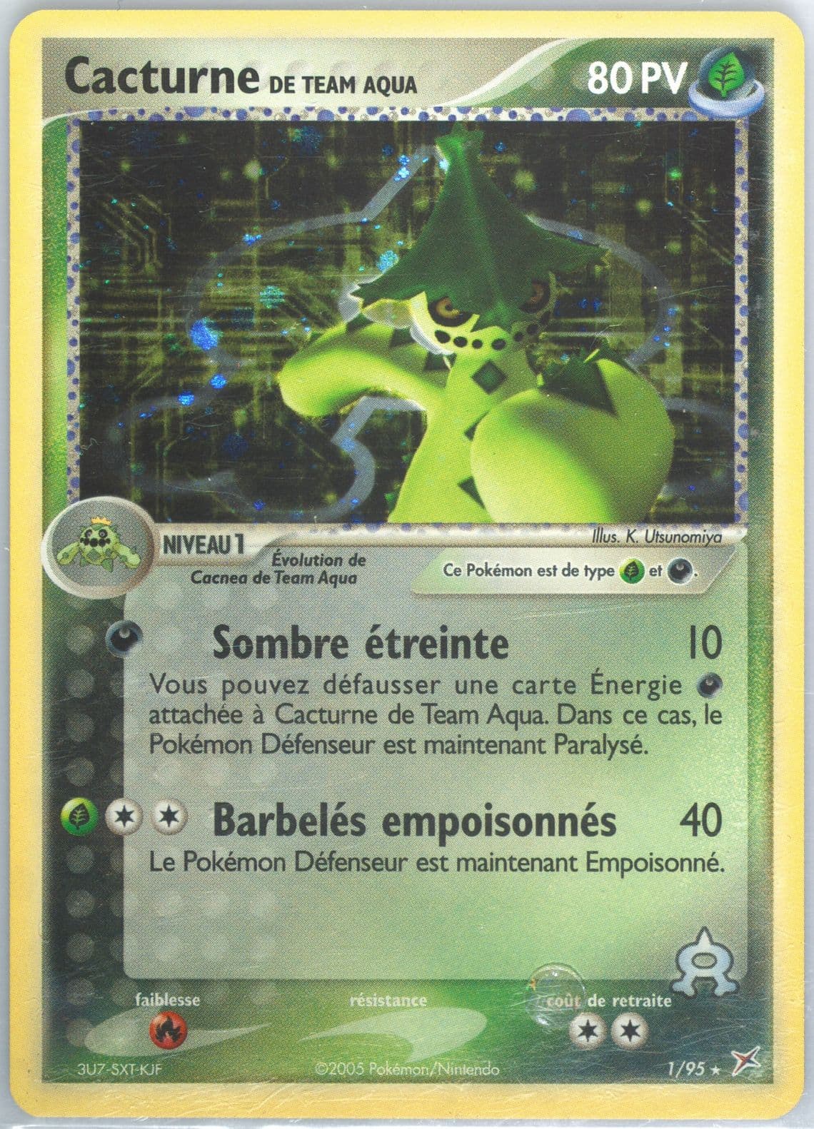 Cacturne de Team Aqua-Holo (1) 2005 Pokemon French EX Team Magma VS Team Aqua