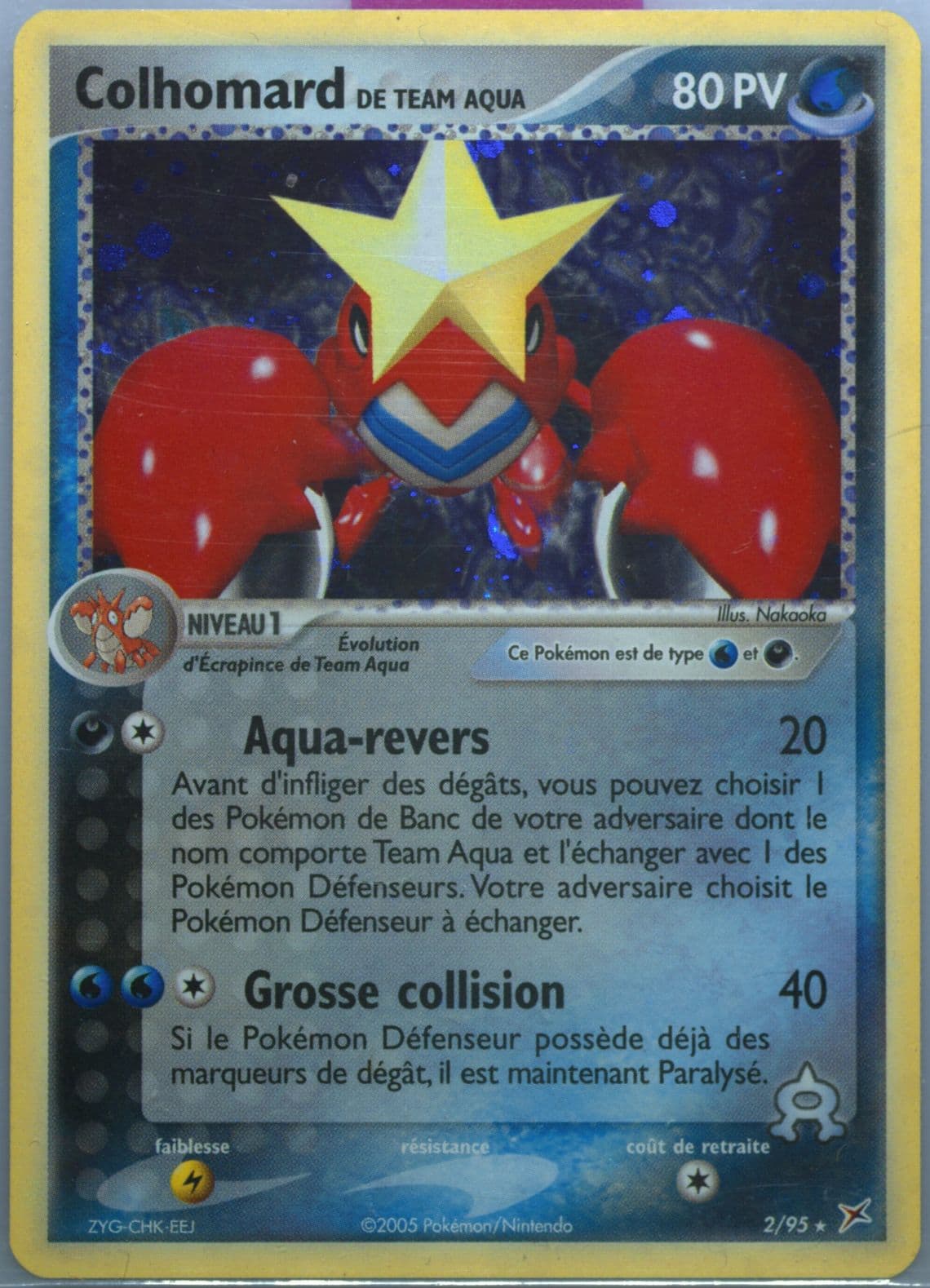 Colhomard de Team Aqua-Holo (2) 2005 Pokemon French EX Team Magma VS Team Aqua