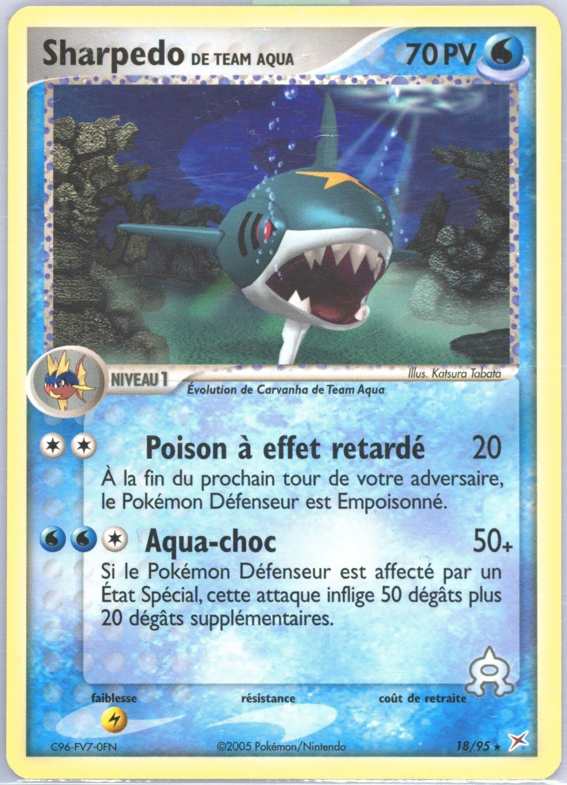Sharpedo de Team Aqua (18) 2005 Pokemon French EX Team Magma VS Team Aqua