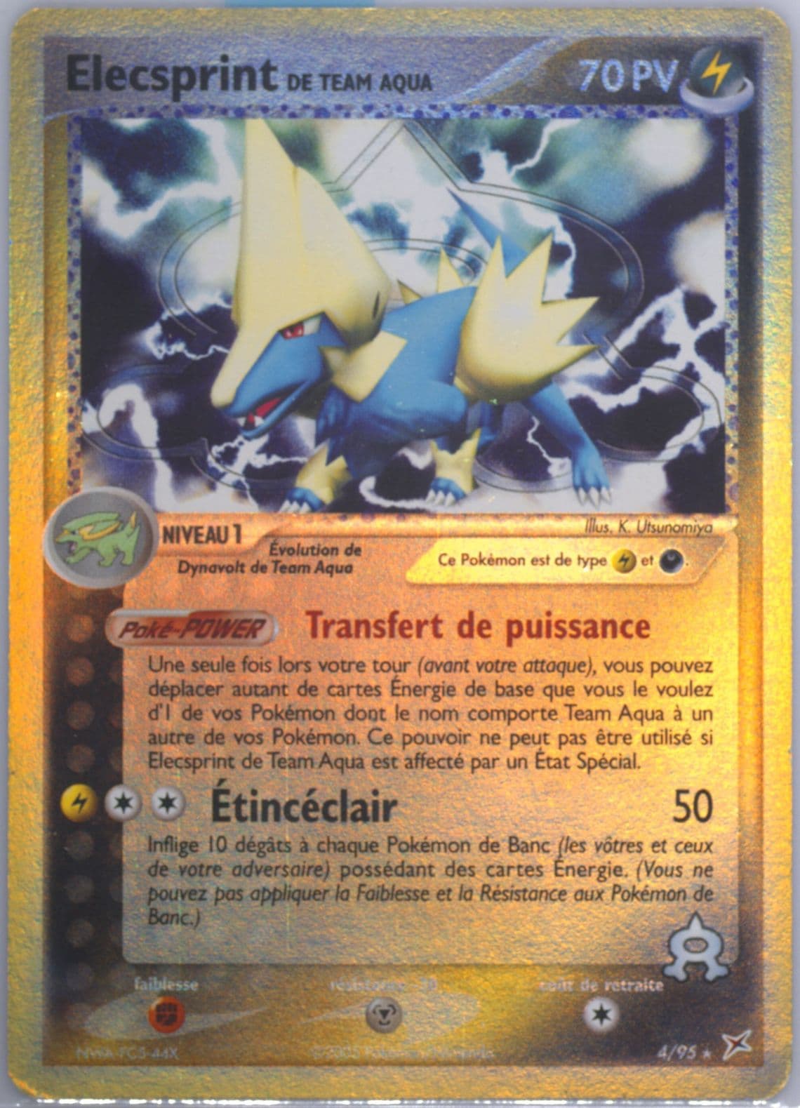Elecsprint de Team Aqua-Reverse Foil (4) 2005 Pokemon French EX Team Magma VS Team Aqua