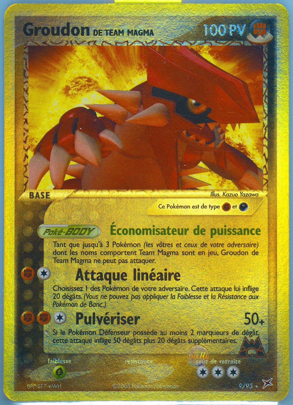 Groudon de Team Magma-Reverse Foil (9) 2005 Pokemon French EX Team Magma VS Team Aqua