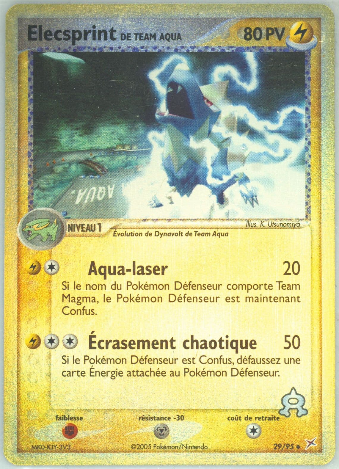 Elecsprint de Team Aqua-Reverse Foil (29) 2005 Pokemon French EX Team Magma VS Team Aqua