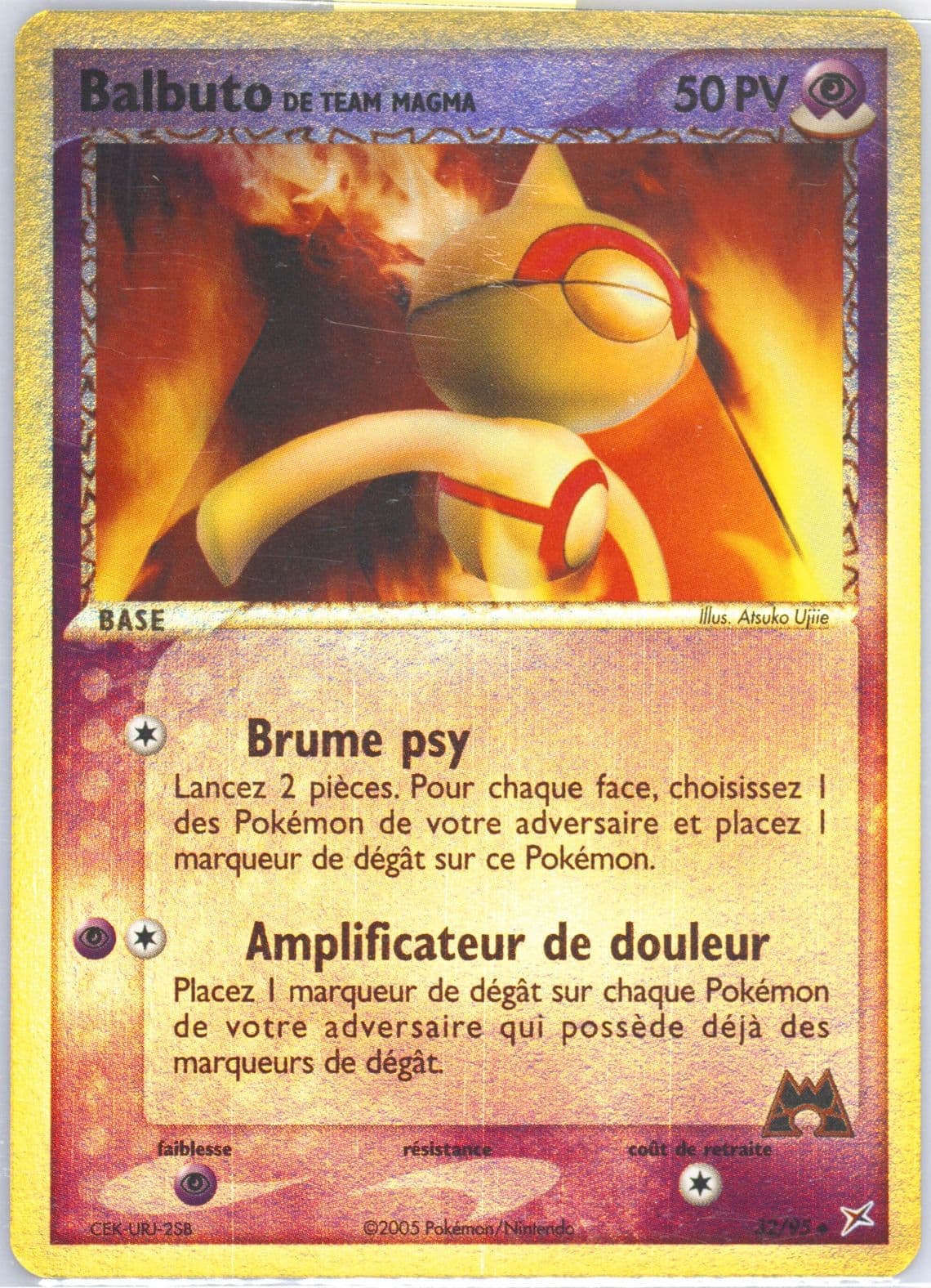Balbuto de Team Magma-Reverse Foil (32) 2005 Pokemon French EX Team Magma VS Team Aqua