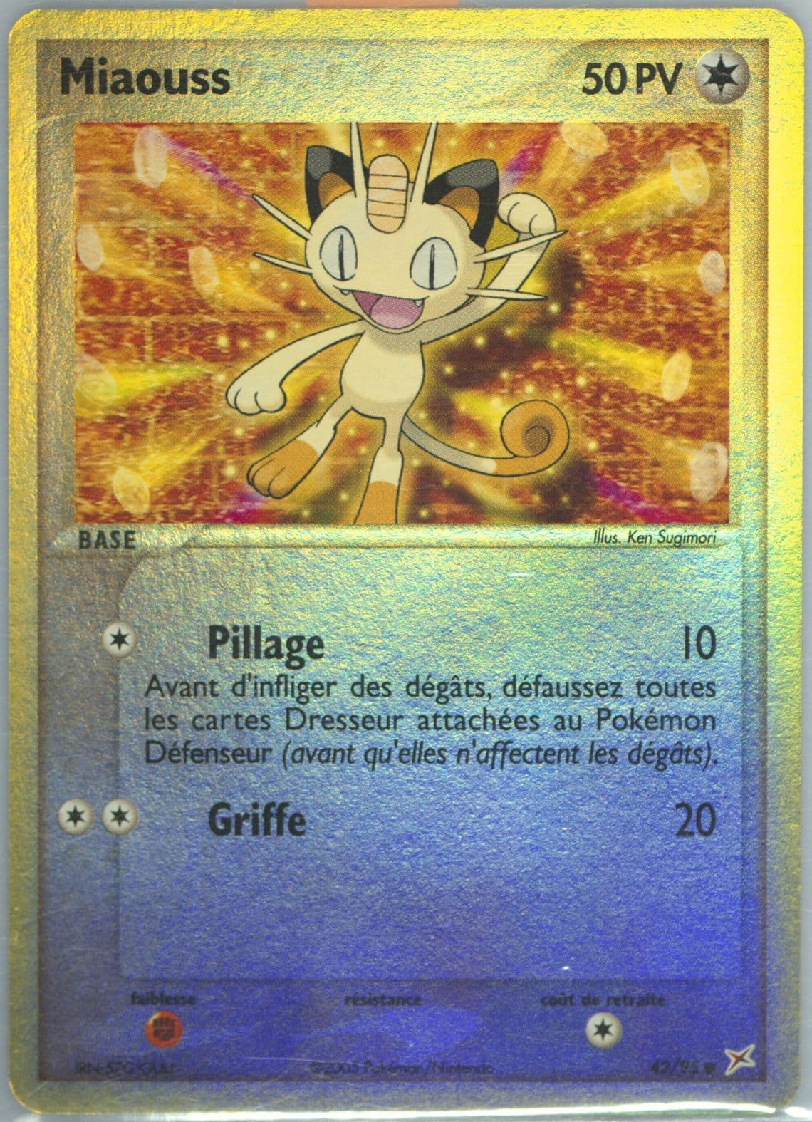 Miaouss-Reverse Foil (42) 2005 Pokemon French EX Team Magma VS Team Aqua