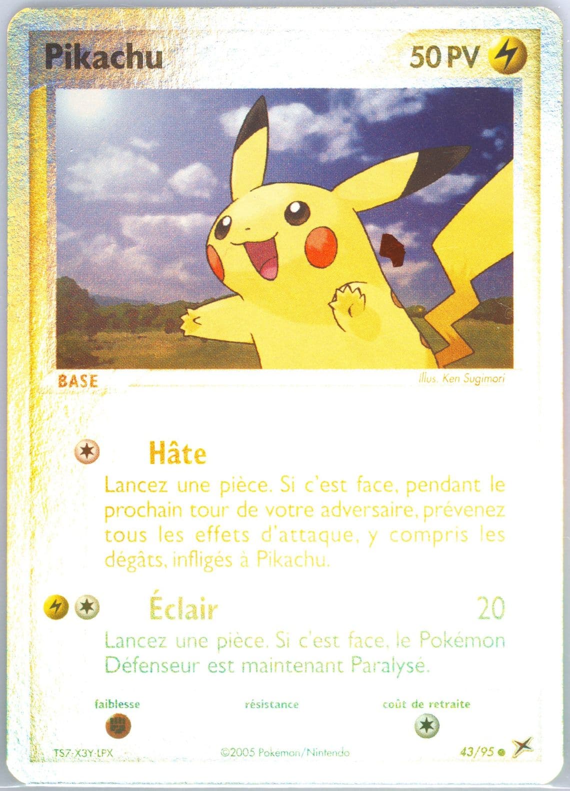 Pikachu-Reverse Foil (43) 2005 Pokemon French EX Team Magma VS Team Aqua