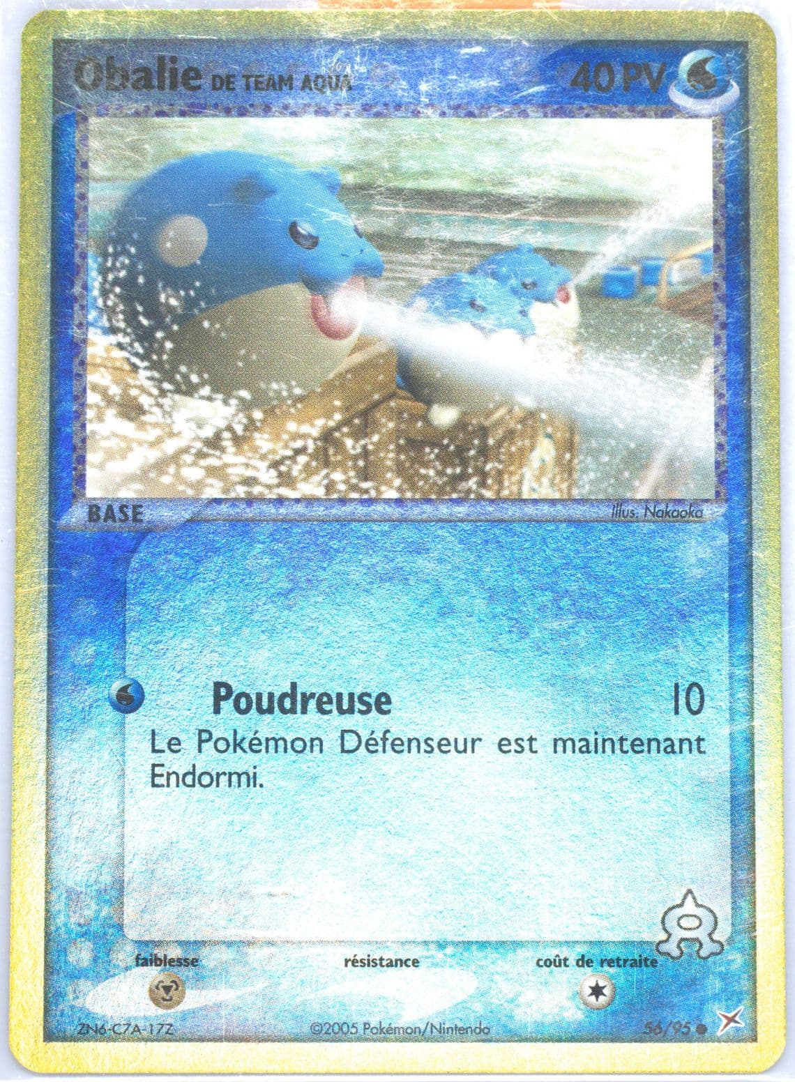 Obalie de Team Aqua-Reverse Foil (56) 2005 Pokemon French EX Team Magma VS Team Aqua