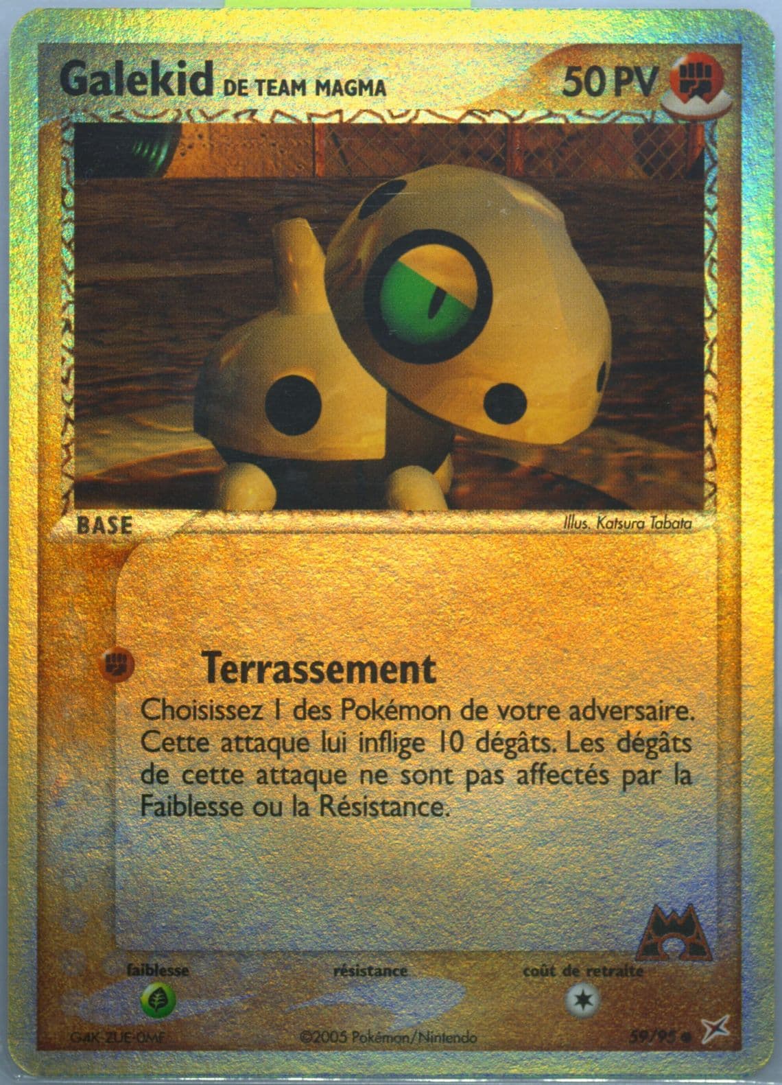 Galekid de Team Magma-Reverse Foil (59) 2005 Pokemon French EX Team Magma VS Team Aqua