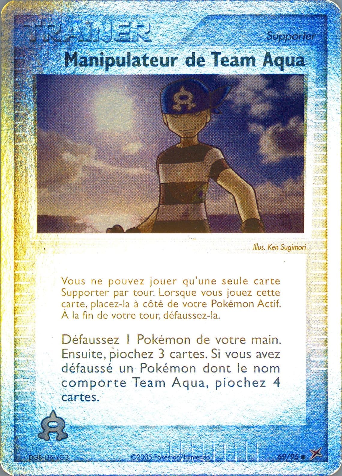 Manipulateur de Team Aqua-Reverse Foil (69) 2005 Pokemon French EX Team Magma VS Team Aqua