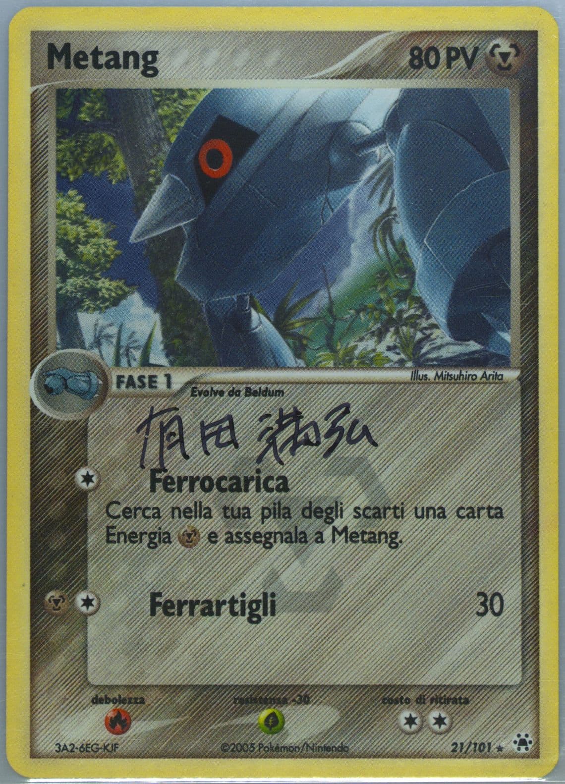 Metang-Reverse Foil (21) 2005 Pokemon Italian EX Hidden Legends