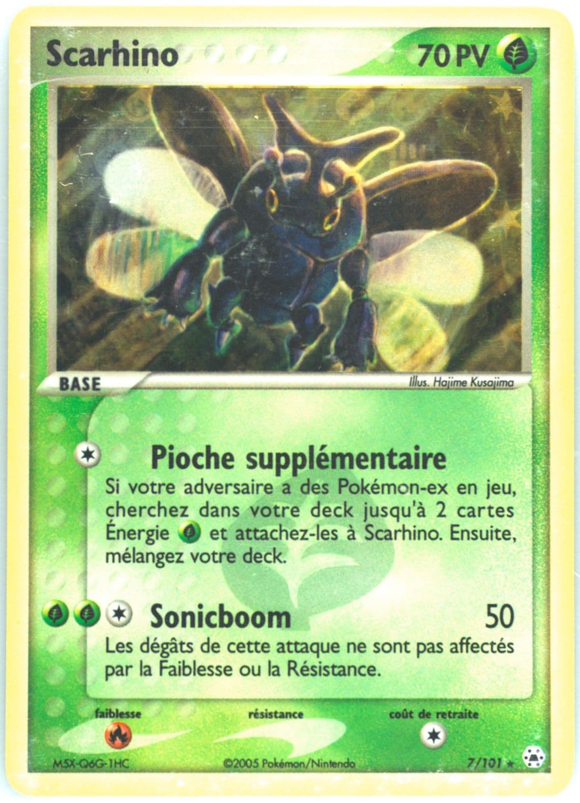 Scarhino-Reverse Foil (7) 2005 Pokemon French EX Hidden Legends