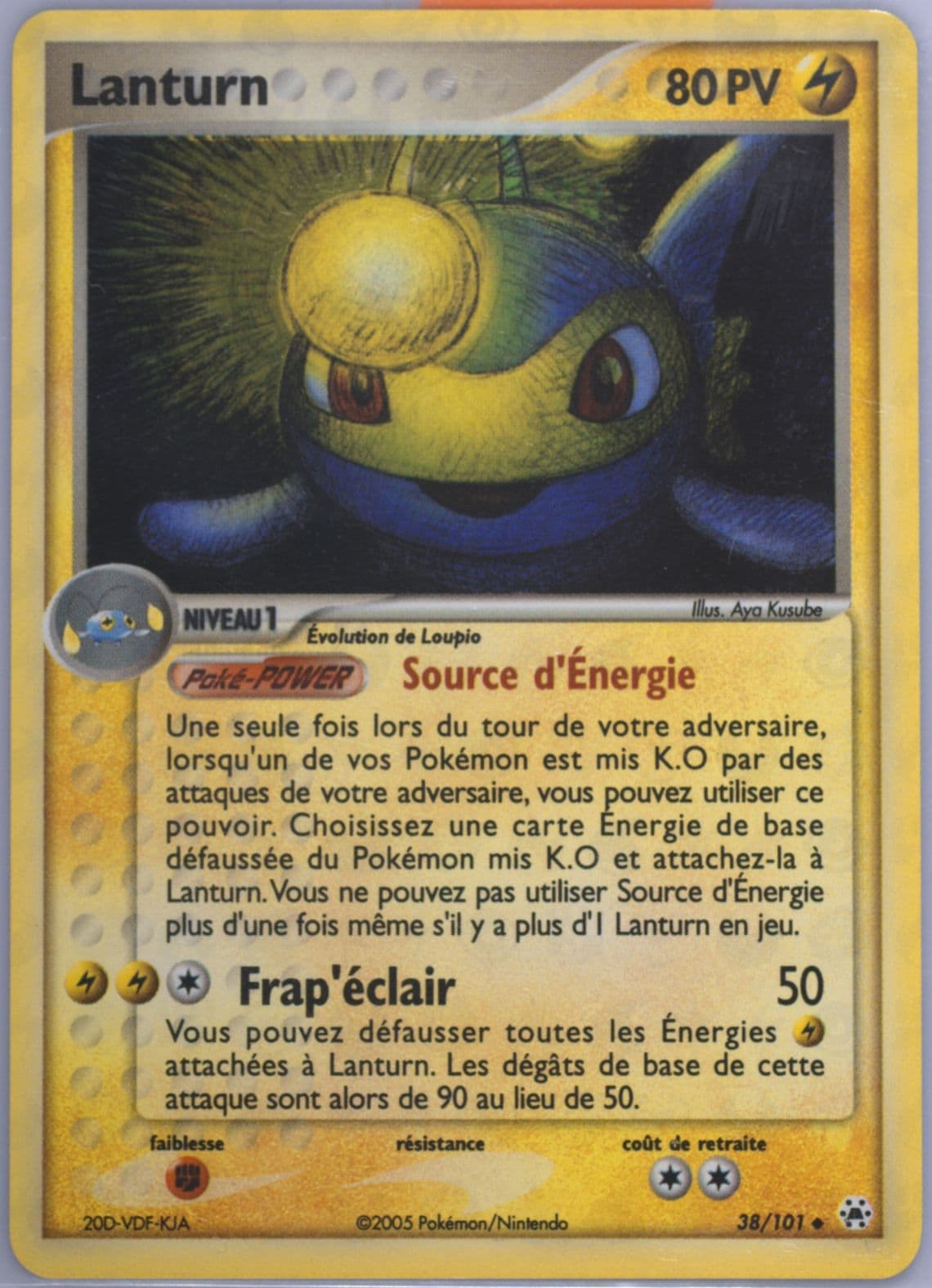 Lanturn-Reverse Foil (38) 2005 Pokemon French EX Hidden Legends