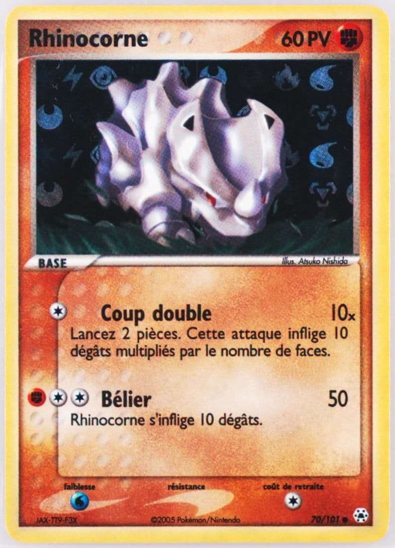 Rhinocorne-Reverse Foil (70) 2005 Pokemon French EX Hidden Legends