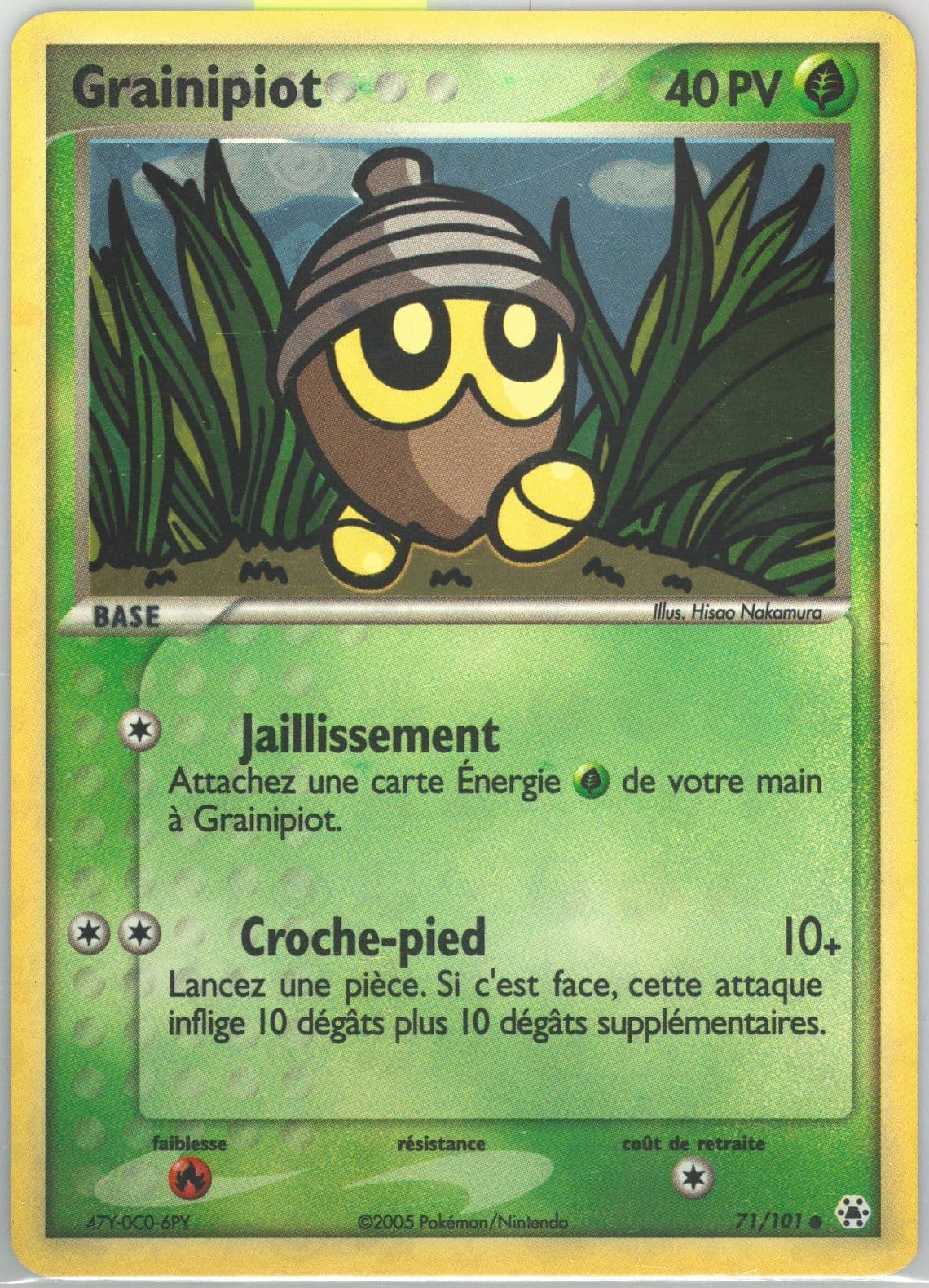 Grainipiot-Reverse Foil (71) 2005 Pokemon French EX Hidden Legends