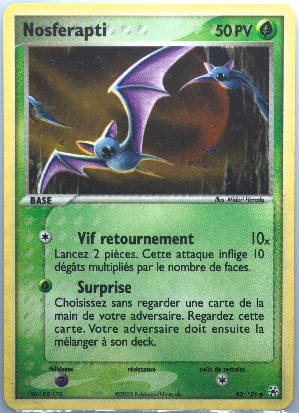 Nosferapti-Reverse Foil (83) 2005 Pokemon French EX Hidden Legends